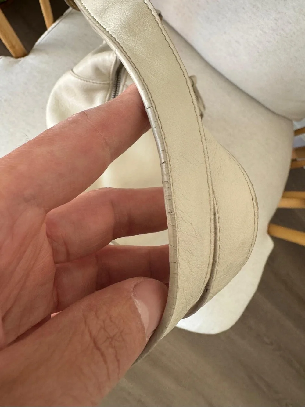 Fossil Vintage Cream Ivory Leather Shoulder Women’s Hobo Slouchy Bag Purse Y2K